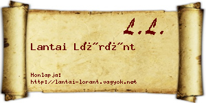 Lantai Lóránt névjegykártya